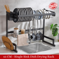 Dish Drying Rack Over the Sink, 65CM Heavy Duty Dish Rack for Kitchen, Storage Organizer Shelf with Knife Holder, Cutlery Holder and Drainboard. 