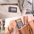 Blocking Wallet Holder Money Clip ID Card Case Protection Purse Men PU Leather Wallet. 