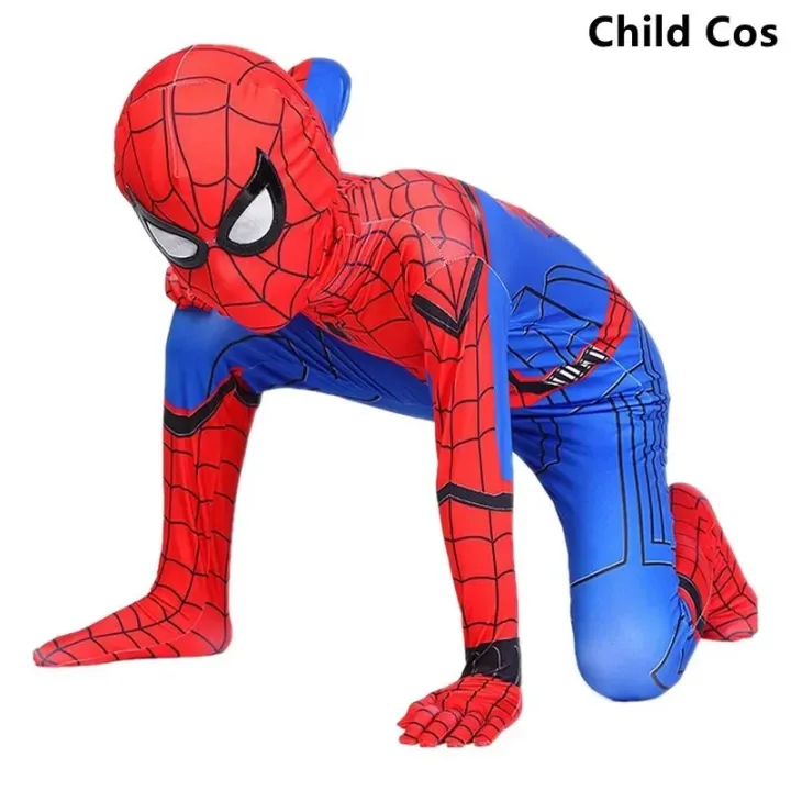 Child%20Spiderman%20Costume%20Peter%20Parker%20Bodysuit%20Halloween%20Boys%20Girls%20Play%20Movie%20Fan%20Cosplay%20Fantasy%20Costume%20-%20Image%207