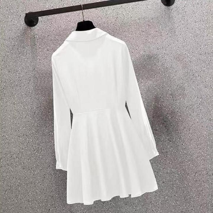 M-4XL%20Women's%20Shirt%20Lapel%20V%20Neck%20Long%20Sleeves%20Irregular%20Hem%20Plus%20Size%20Waist%20Tight%20Adjustable%20Belt%20Pullover%20Shirt%20Clothing%20-%20Image%205