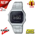 (Ready Stock) G-Shock Men Sport Digital Classic Square Watch Shockproof and Waterproof Stainless Steel Band Sports Business Wrist Watches with 2 Year International Warranty A168WEM-1. 