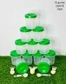 Kitchen Storage 350ML Bottles 12 pcs with Spoon / Clear Plastic Lids / Colurfull Kitchen. 