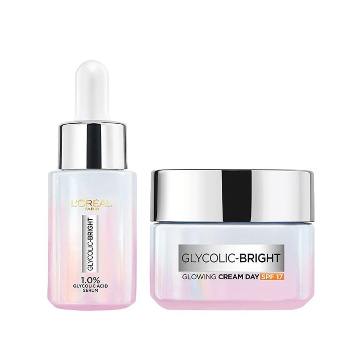 L’Oréal Paris Glycolic Bright Day Cream With Spf 17 & Brightening Serum(FROM INDIA)NUZ