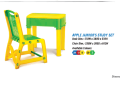 Nilkamal Apple Junior's Study Set Kids Desk and Chair Study Chair and Table (Red & Blue, Green & Yellow Mixed). 