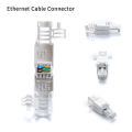 No Crimp Ethernet Cable Tool-less Crystal Head Plug CAT6 RJ45 Connector Conbo. 