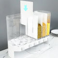 Wall-Mounted Dry Food Dispenser 6-Grid Cereal Dispensers Food Storage Container Kitchen Storage Tank for Cereal, Rice, Candy, Coffee Bean, Snack, Grain. 