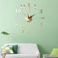 Creative 3D Mirror Wall Clock, Modern Wall Sticker Clock, Large Watch Silent Mirror Number Clock Home Office School Decorations. 