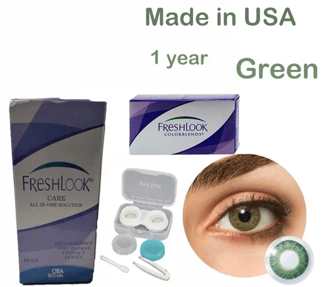 Freshlook Green Full Set of GREEN Colour - FRESH LOOK gecl Color Blends Contact Lens ...