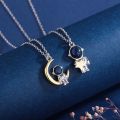 Elegant Friendship Pendant For Women Men Moon Astronaut Spaceman Fashion Jewelry Couples Necklace Choker. 