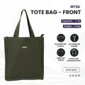 MYSU Heavy Duty Brown Eco Friendly Large Canvas Tote Bag with Zipper - 14.5 inches (L) * 3 inches (W) * 16 inches (H) - Holds up to 15kg. 