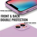 【ThinkWay】Luxury Square Frame Original Liquid Silicone Case For iPhone 12 11 Pro Max XR X XS 6 7 8 Plus SE Mini Soft Cover Shockproof Capa. 
