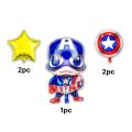 5 Pcs Captain America Foil Balloon Pack - Themed Birthday Party Balloons for Kids - Party Decorations Super Heo Avengers Captain America Design. 