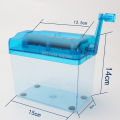 Mini Shredder Strip Cut Paper Shredder Hand Shredder with Clear Basket Paper Documents Cutting Tool for Office Home Desktop. 