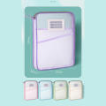 Nylon Mesh Student Tote Bag A4 Size L-Shaped File Pocket Portable Mesh Book Bag for Travel Documents Filing. 