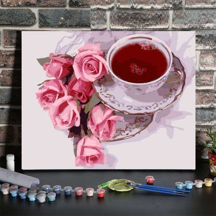 DIY Canvas Oil Painting Paint by Numbers Frameless Painting Kit Drawing ...