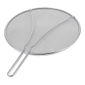 13Inch Stainless Steel Fine Mesh Splatter Screen with Resting Feet Kitchen Oil Spill Prevention Net Cover. 