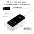 6 Port PD 30W USB Charger HUB LED Display Multi USB Charging Station Dock Universal Mobile Phone Desktop Wall Home EU UK US Plug. 