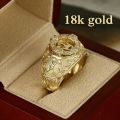 Men's Luxury Jewelry 18k Gold Crown Natural Diamond Ring Birthday Present. 