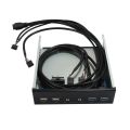 2pcs 5.25 Inch Desktop Pc Case Internal Front Panel USB Hub 2 Ports USB 3.0 and 2 Ports USB 2.0. 