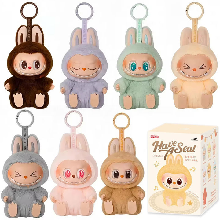 New style Anime Figure Labubu Blind Box Have A Seat Series Vinyl Pendant Doll Model Toy Cute Monster Replica Keychain Toys Birthday Gifts