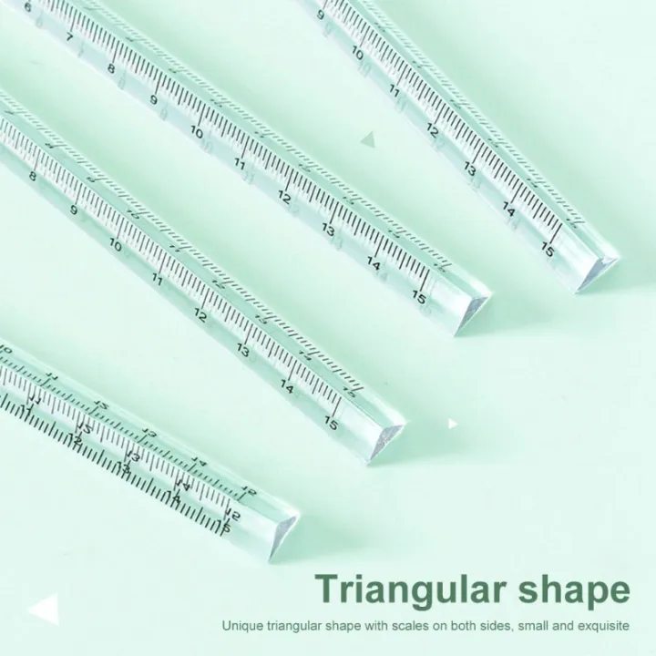 15cm/20cm%20Simple%20Transparent%20Triangular%20Straight%20Ruler%20Student%20Stationery%20Creative%20Stereoscopic%20Drawing%20Measurement%20Exam%20Plastic%20Scale%20-%20Image%202