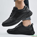 Leather Black Sneakers Men Breathable Casual Shoes Fashion Men Shoes Social Shoe Male Outdoor. 