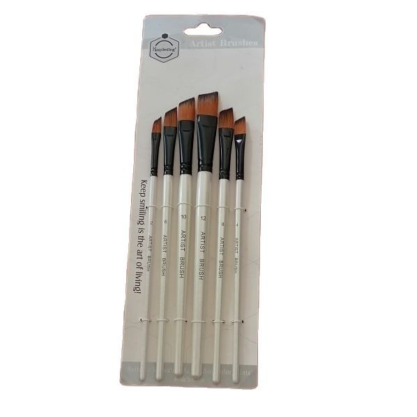 Keep Smiling Angular Art Brush Set 6Pcs Value Pack. | Daraz.lk
