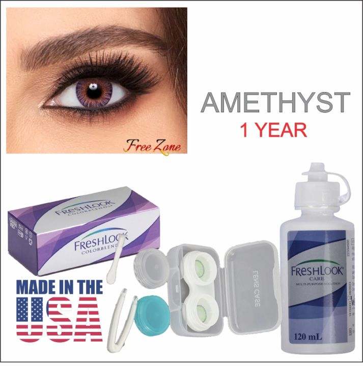 Fresh Look “AMETHYST” Color Acl Blends Contact Lens with Full Set Made in USA (Replacement Cycle: 1 year) high-quality