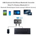 Usb Keyboard And Mouse Bluetooth 5.3 Adapter Bluetooth Usb Hub Adaptor Usb Wired Keyboard Mouse To Wireless Bluetooth Converter. 