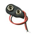 9V Clip-on Battery Connector Leather Shell Black Red Wired 9 Volt Battery Clip Connector Battery Holder For Arduino. 