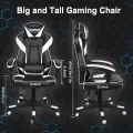 Gaming Chair with Footrest, Gamer Chair with Lumbar Support and Headrest Height Adjustable Office Chair with 360°. 