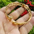 Hight Quality Fashion Gold Plated ESH Lover Stylish Scrow Lock Bangle With OUT Stone For Women. 