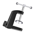 Metal Table Mounting Clamp Arm Stand Holder With Adjustable Positioning Screw For Microphone Desk Lamp Black. 
