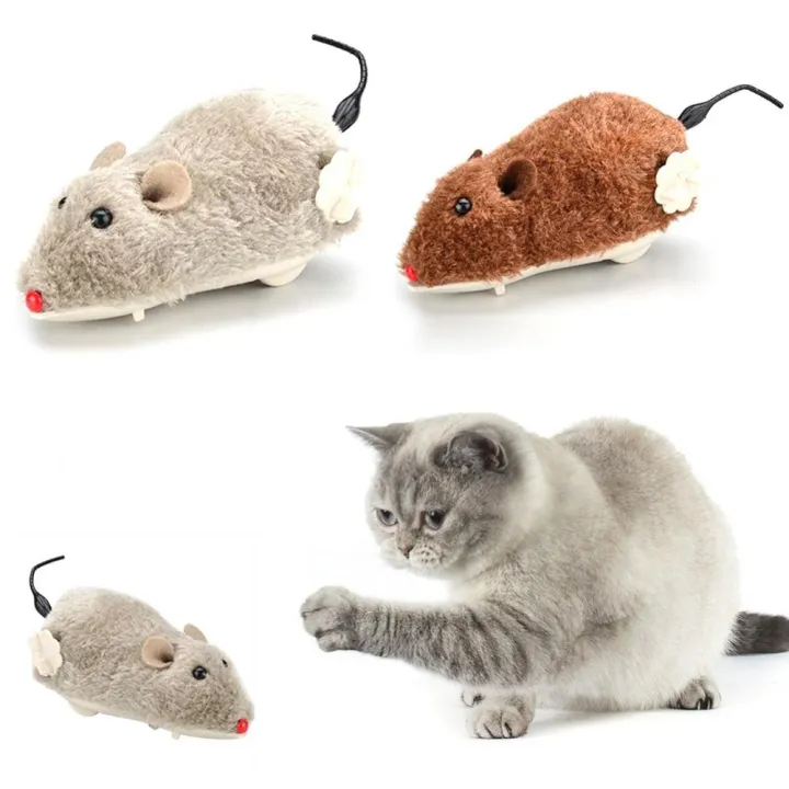 EzyMart - 1 PCs Lifelike Plush Mouse Running Rat Toy for Cat and Dogs