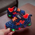 Spider-Man Children's Shoes with Lights Men's Children's Luminous Shoes Pumps Light-on Boys Luminous Shoes Student Flash Sports Shoes. 
