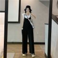 Vest Wide Leg Loose over plus Size + One-Piece Trousers Fat MM Women's Suspenders Summer Jin Two-Piece Set 2-300 Suit. 