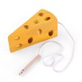 Wooden Education Baby Kindergarten Mouse Thread Cheese Plaything Early Learning Education Toys Montessori Teaching Aids Math Toy. 
