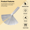 6 Pcs Radius Gauge with Feeler Gauge Set Arc & Space Measure Tool. 