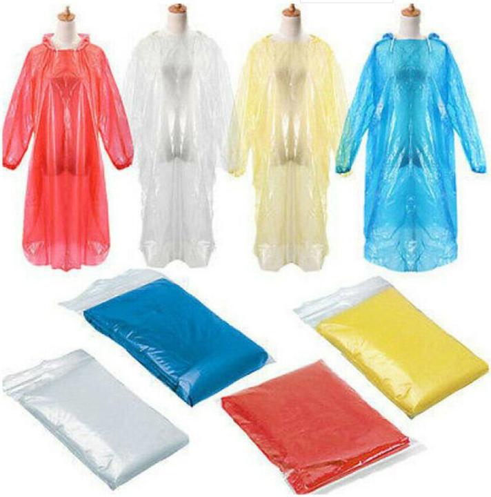 1/5/10/20pcs Outdoors Portable Disposable Raincoat Emergency Waterproof Rain Coat Hooded Universal Rain Poncho