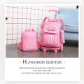 Children School bag set with Wheels Students Backpack School Trolley Bag School Rolling Wheeled Backpack For Girls. 