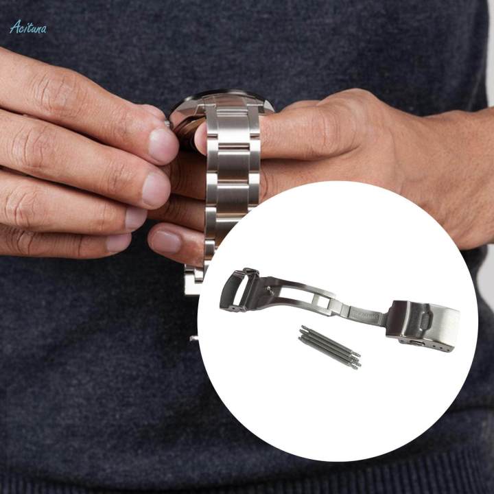 Watch Buckle Deployment Clasp Watch Strap Accessories Butterfly Folding Buckle Stainless Steel Solid