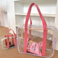 Cream Color Large-capacity Pvc Swimming Transparent Water Beach Bag Shoulder Bag Storage Bag Wash Bag Purse. 