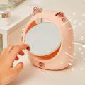Makeup Storage Box with Mirror Jewelry Organizer 360 Degree Swivel Tabletop Mirror Makeup Mirror Cosmetic Case for Dressing Table Countertop. 