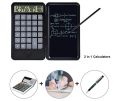 Rechargeable Calculator with LCD Notepad, 12-Digit Large Display Office Desk Calcultors with Erasable Writing Table, Calculator Writing Tablet 6.5in LCD Chargeable Portable Paperless Drawing, Calculator with 6.5 Inch LCD Writing Tablet. 