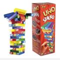 Uno Stacko Stacking Jenga Game 45 blocks Stacking Block Game Toys Family Game. 