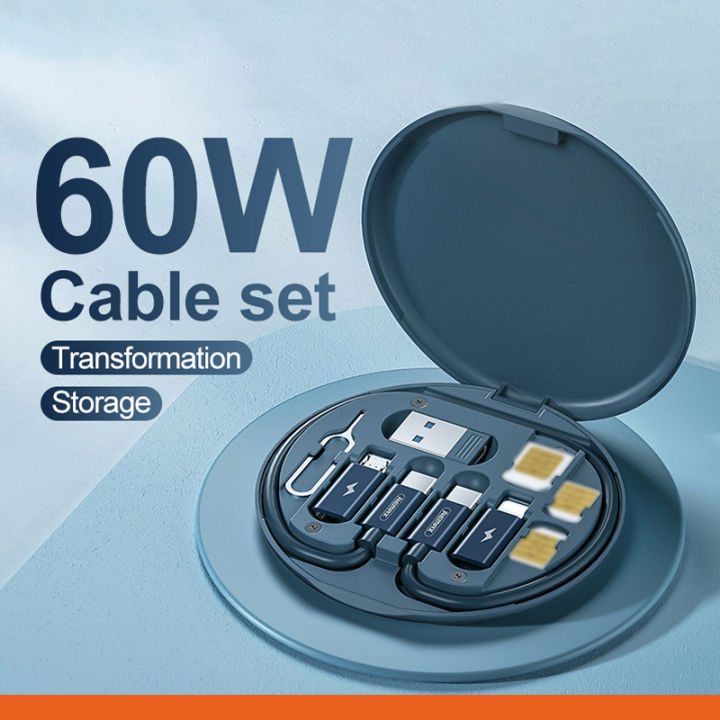 Linman%205%20In%201%2060W%20Fast%20Charging%20Data%20Cable%20Storage%20Box%20Multi-function%20MobiLuxury%20le%20Phone%20USB%20Type%20C%20Charge%20Line%20Organizer%20Case%20with%20Recover%20Card%20Pin%20-%20Image%202