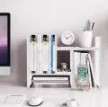 VTEC FURNITURE Desktop Organizer Office Storage Rack / Adjustable Wood Display Shelf / Book organizer. 