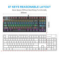 MageGee MK-star Mechanical Gaming Keyboard Blue / Red Switch Compact 87 Keys LED Backlight Wired White Gaming Keyboard for Laptop /Windows / PC / Mac / Computer. 