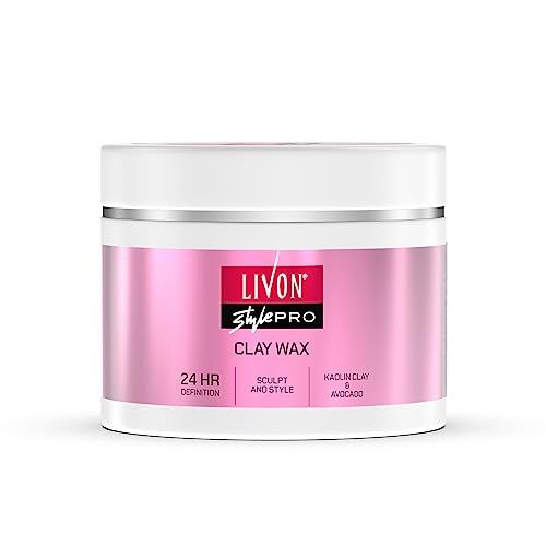 Livon Style Pro Hair Clay Wax for Women & Men| Sculpt & Style with Matte finish |24 Hour Definition| With Kaolin Clay & Avocado | All Hair Types | 100g(FROM INDIA)