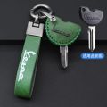 Genuine Ostrich Skin Retro Leather Scootor Motorcycle Key Fob Shell Case Cover Holder Chain Bag Protector Keychain For Vespa Enrico Piaggio Primavera Sprint S GTS LX LXV PX 946 Elettrica GTV Fly 50 125 150 200 300 300ie S50 S125 S150. 